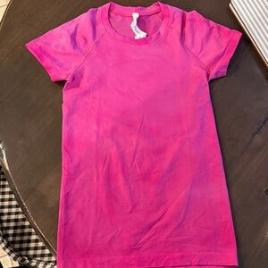 Lululemon swiftly short sleeve. Marble Sonic Pink. Size 4